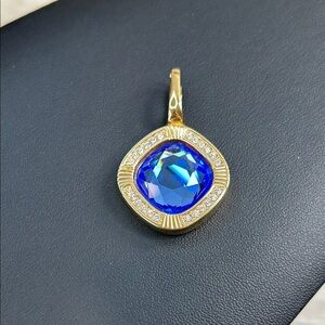 Vintage S.A.L Swarovski Crystal Gold and Blue Pendant